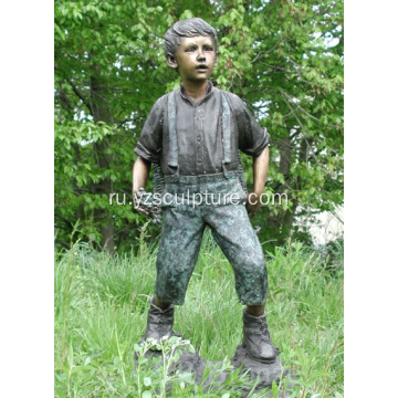 Бронзовый жизни размер мальчика скульптуры для продажи
